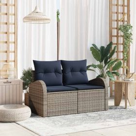 Garden Sofa Gray 124 x 62 x 85 cm poly rattan