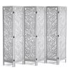 VEVOR Wood Room Divider, 6 Panel Wood Folding Privacy Screen, 66.9 Inches Tall Indoor Carved Partition Divider, Portable Decoration Screen