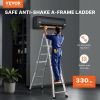 VEVOR Telescoping Ladder A Frame, 15.5 FT Compact Aluminum Extension Ladder, Multi-Function Portable Collapsible RV Ladder