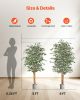 VEVOR 5FT Artificial Ficus Tree with Black Pot, Tall Faux Ficus Plant with Natural Wood Trunk and Realistic Green Leaves