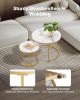 VEVOR Nesting Coffee Table Set of 2, 23.6 in Round Coffee Table, Nesting Tables for Small Place, Vintage End Side Tables Night Stand with Metal Frame