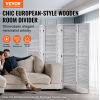 VEVOR Wood Room Divider, 6 Panel Wood Folding Privacy Screen, 66.9 Inches Tall Indoor Louvered Wooden Partition, Portable Decoration Screen