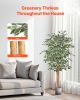 VEVOR 5FT Artificial Ficus Tree with Black Pot, Tall Faux Ficus Plant with Natural Wood Trunk and Realistic Green Leaves