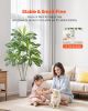 VEVOR Artificial Dracaena Tree 6 ft, Fake Palm Tropical Plants with White Tall Planter, Faux Floor Silk Plant in Pot