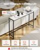 VEVOR Marble Console Table, Modern Narrow Long Console Table with Power Outlet, Thin Sofa Side Table with Iron Tubes