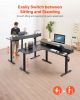 VEVOR L Shaped Desk, Electric Adjustable Height Corner Gaming Desk with CPU Stand, Dual Hooks and Fabric Drawers