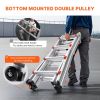 VEVOR Telescoping Ladder A Frame, 15.5 FT Compact Aluminum Extension Ladder, Multi-Function Portable Collapsible RV Ladder