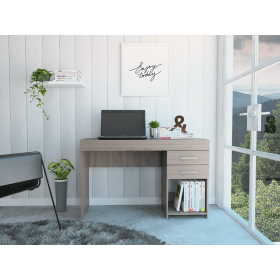 Austin Writing Computer Desk; Two Drawers; One Cabinet (Color: light gray)