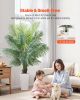 VEVOR Artificial Areca Palm Tree 6 ft, Fake Palm Tropical Plants with White Tall Planter, Faux Floor Silk Plant in Pot